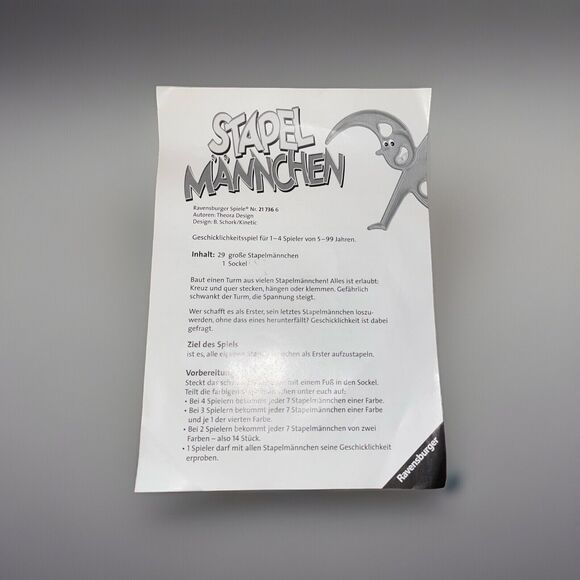 Stapel Mannchen Ravensburger Game 2004 Stacrobats German Edition Complete - Picture 8 of 9